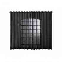 Cortina Voil para Varão Simples 2,80x2,80m Poliéster Preto para Janela Ludatex