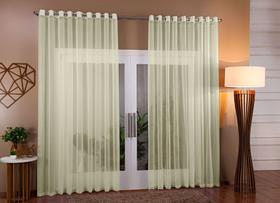 Cortina Voil Pérola Sala Quarto 6,00x2,80 Ilhós Cromado Palha Cortina Voil Pérola Sala Quarto 6,00x2,80 Ilhós Cromado Palha