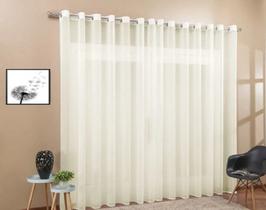 Cortina Voil Sala Ou Quarto 4,00x2,50 Ilhós Cromado