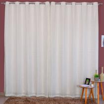 Cortina Voil Xadrez com Forro Microfibra 4,00x2,50 com Ilhós Cromado Decoração Cortina Voil Xadrez com Forro Microfibra 4,00x2,50 com Ilhós Cromado Decoração