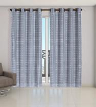 Cortina Voil Xadrez Para Sala, Quarto e Cozinha 5,00 x 2,80 Cinza