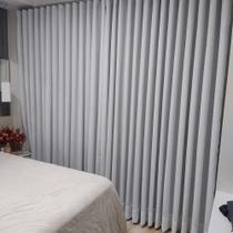 Cortina Wave Trilho Suíço Duplo Voil Linho Com Forro Blackout Sala Porta Janela 6,00x2,50