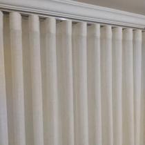 Cortina Wave Trilho Suíço Sob Medida Linho Com Blackout 4,00x2,60 Luxo