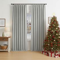 Cortina WEST LAKE, cinza claro, plissada, totalmente preta, 2,8 m