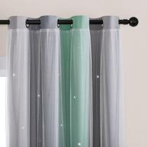 Cortina XiDi de dupla camada Blackout Sheer Star Pattern
