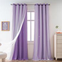 Cortina Yancorp 86x160 cm Purple Star Hollow-Out Thermal Cortina Yancorp 86x160 cm Purple Star Hollow-Out Thermal