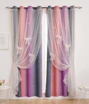 Cortina Yancorp Kids Room Darkening 132x160cm Roxa Rosa Cinza Cortina Yancorp Kids Room Darkening 132x160cm Roxa Rosa Cinza