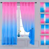 Cortina Yancorp Ombre Sheer Linen 102x183 cm Rosa Azul 2 painéis Cortina Yancorp Ombre Sheer Linen 102x183 cm Rosa Azul 2 painéis