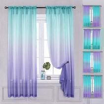 Cortina Yancorp Transparente Degradada Con Ojales 40x213 cm Turquesa Cortina Yancorp Transparente Degradada Con Ojales 40x213 cm Turquesa