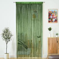 Cortina YaoYue, cordão frisado, 100x280cm, borlas verdes Cortina YaoYue, cordão frisado, 100x280cm, borlas verdes