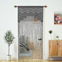 Cortina YaoYue Macrame Lace Door 90x200cm cinza