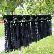 Cortina YJ YANJUN Black Boho Lace Valance 40x41 cm Cortina YJ YANJUN Black Boho Lace Valance 40x41 cm