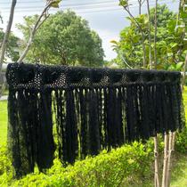 Cortina YJ YANJUN Black Lace Valance 40x16 cm Rod Pocket Cortina YJ YANJUN Black Lace Valance 40x16 cm Rod Pocket