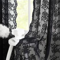Cortina YJ YANJUN Sheer Black Gothic Victorian 140x137cm Cortina YJ YANJUN Sheer Black Gothic Victorian 140x137cm