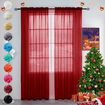 Cortina youleyar Solid Sheer Rod Pocket 132x229 cm vermelha Cortina youleyar Solid Sheer Rod Pocket 132x229 cm vermelha