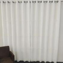 Cortinal Bordada Com Forro Leve Microfibra P/Varão 3,00X2,50