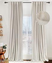 Cortinas 100% Blackout Shield Linen 230x229cm Cream 2 painéis Cortinas 100% Blackout Shield Linen 230x229cm Cream 2 painéis