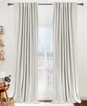 Cortinas 100% Blackout Shield Linen 50x210 cm, bege, 2 painéis