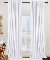 Cortinas 100% Blackout Shield Linen 50x213cm, 2 painéis, branco brilhante Cortinas 100% Blackout Shield Linen 50x213cm, 2 painéis, branco brilhante