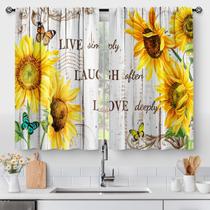 Cortinas Aimego con Estampado Floral de Girasol Estilo Campestre 72x98 cm 2 Paneles Cortinas Aimego con Estampado Floral de Girasol Estilo Campestre 72x98 cm 2 Paneles