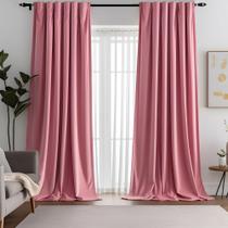 Cortinas Aljctns Blush Pink Velvet 214x132cm 2 painéis