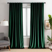 Cortinas Aljctns Emerald Green Velvet 214x132cm 80% Blackout