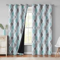 Cortinas Beauoop 100% Blackout Aqua Grey 213x213cm 2 painéis