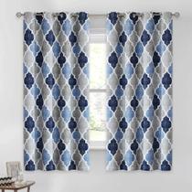 Cortinas Beauoop 100% Blackout Blue Grey 160x160cm 2 painéis