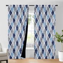 Cortinas Beauoop 100% Blackout Blue Grey 50x213cm 2 painéis