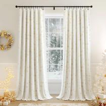 Cortinas Beauoop Christmas Cream Velvet 244cm 2 painéis 52x244cm