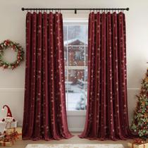 Cortinas Beauoop Christmas Red Velvet 160x160cm 2 painéis