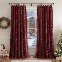 Cortinas Beauoop Christmas Red Velvet 160x160cm 2 painéis
