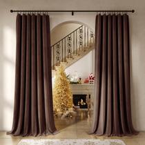 Cortinas Beauoop Coffee Brown Velvet 183x183cm 2 painéis