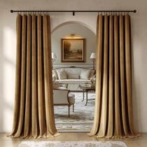 Cortinas Beauoop Golden Brown Velvet 229x229cm 2 painéis
