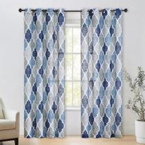 Cortinas Beauoop Linen Semi Sheer 213x213cm 2 painéis azul cinza Cortinas Beauoop Linen Semi Sheer 213x213cm 2 painéis azul cinza