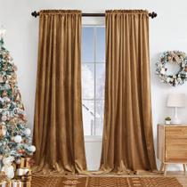 Cortinas Benedeco Camel Velvet para janela de quarto 132x213cm Cortinas Benedeco Camel Velvet para janela de quarto 132x213cm