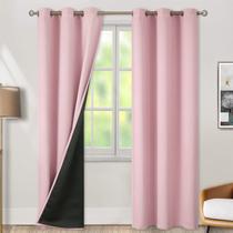 Cortinas BGment Blackout com isolamento térmico 42x84 polegadas rosa