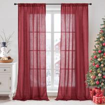 Cortinas BGment Burgundy Linen 213x106 cm 2 painéis Cortinas BGment Burgundy Linen 213x106 cm 2 painéis