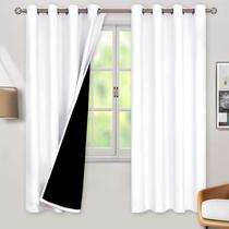 Cortinas BGment com isolamento térmico 100% Blackout 132x183cm brancas