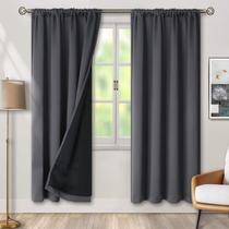 Cortinas BGment com isolamento térmico 100% blackout cinza escuro 132x183cm Cortinas BGment com isolamento térmico 100% blackout cinza escuro 132x183cm