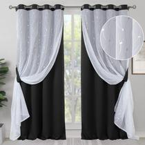 Cortinas BGment de dupla camada, berçário, branco acinzentado, 132x213cm Cortinas BGment de dupla camada, berçário, branco acinzentado, 132x213cm