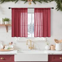 Cortinas BGment de Lino Burdeos 91x91 cm Juego Liviano Cortinas BGment de Lino Burdeos 91x91 cm Juego Liviano