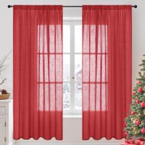 Cortinas BGment de lino rojo de 183 cm de largo para sala de estar, 2 paneles Cortinas BGment de lino rojo de 183 cm de largo para sala de estar, 2 paneles