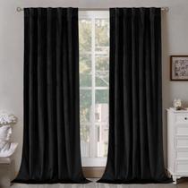 Cortinas BGment Halloween Black Velvet Blackout 214x213cm 2 painéis Cortinas BGment Halloween Black Velvet Blackout 214x213cm 2 painéis