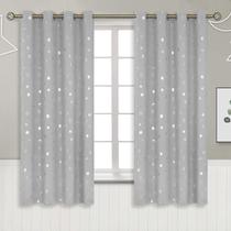 Cortinas BGment Kids Star Moon Blackout 160x160cm Cinza claro