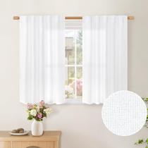 Cortinas: BGment, linho curto, 91 cm de comprimento, 2 painéis, brancos Cortinas: BGment, linho curto, 91 cm de comprimento, 2 painéis, brancos