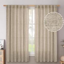 Cortinas BGment Oatmeal Linen 160x160cm para 2 painéis de quarto