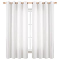 Cortinas BGment Pure White 160x160cm Linen Look 2 painéis