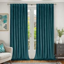 Cortinas BGment Teal Velvet 213x213cm com isolamento térmico