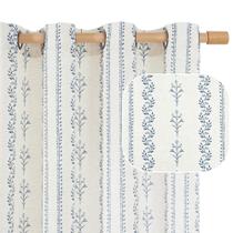 Cortinas BGment Vintage Floral French Country 214x213cm Navy